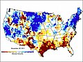 Image 37National map of groundwater and soil moisture in the United States. It shows the very low soil moisture associated with the 2011 fire season in Texas. (from Wildfire)