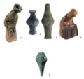 Ceramic figurines and metal dagger