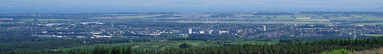 View towards Glenrothes seen from the Lomond Hills Regional Park north of the town
