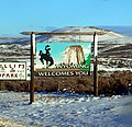 The Wyoming state welcome sign.
