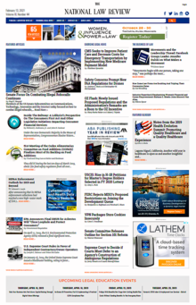 National Law Review Homepage Featuring Articles Contributed by Lawyers