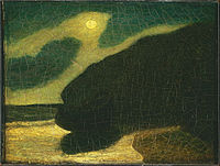 Albert Pinkham Ryder, Seacoast in Moonlight, 1890, the Phillips Collection, Washington, D.C. Proto-American Modernist associated with Tonalism.