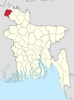 Location of Thakurgaon District in Bangladesh