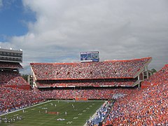 The stadium during a Football Game