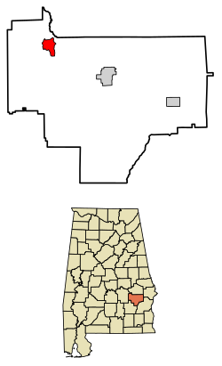 Location of Fitzpatrick in Bullock County, Alabama.