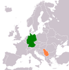 Lage von Deutschland und Serbien