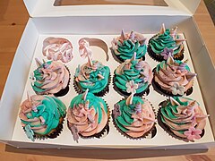 Unicorn-themed cupcakes