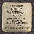 Stolperstein Martha Wassermann, Hagen-Wehringhausen, Bachstraße 56.