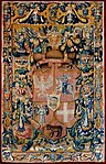 Tapestry with the coat of arms of Grand Duke Sigismund II Augustus, crowned with Gediminas' Cap, circa 1548
