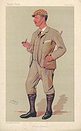Caricature of golfer Horace Hutchinson by Leslie Ward on 19 July 1890