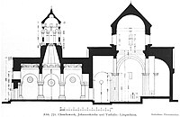 Cross section of the church and its gavit or zhamatun