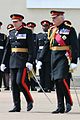 General officers wearing No. 1 dress (left) and Frock coat (right) at the Sovereign's Parade, Sandhurst.