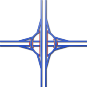 Roundabout interchange: Very common in the United Kingdom as either an intersestion ot exit.
