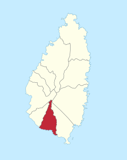Location of Laborie District within Saint Lucia