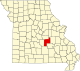 A state map highlighting Phelps County in the middle part of the state.