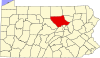 State map highlighting Lycoming County