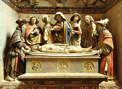 Scene on the Altar piece, "Placement of Christ in the Tomb" (16th c.)