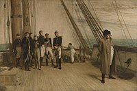 Napoleon on HMS Bellerophon after his 1815 surrender.