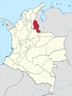 Norte de Santander shown in red