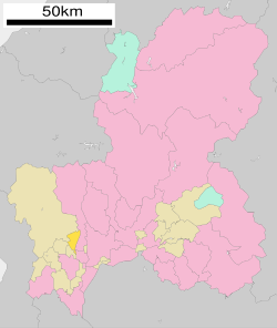 Location of Ōno in Gifu Prefecture