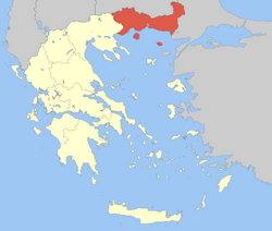 Location of Eastern Macedonia and Thrace