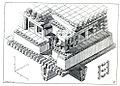 An aerial reconstruction of the structure in "Talar-i-Takht" or 100 columns hall