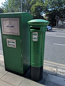 A modern pillar box in Dublin, Ireland