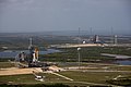 Space Shuttles Atlantis and Endeavour are placed at LC-39A and LC-39B in preparation for the final service mission to the Hubble Space Telescope (May 2009). Endeavour was ready for a contingency mission in case of trouble with Atlantis.