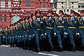 Ground Forces officers during the 2016 Moscow Victory Day Parade wearing the former open-collar parade uniforms