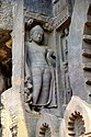 Buddha statue on the porch of Cave 9