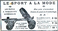 An advertisement for an early 20th-century model which fit over regular shoes