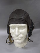 Leather flight helmet