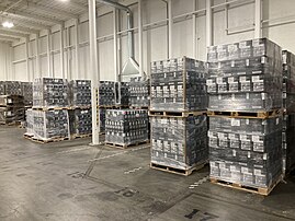 Gin in storage at warehouse