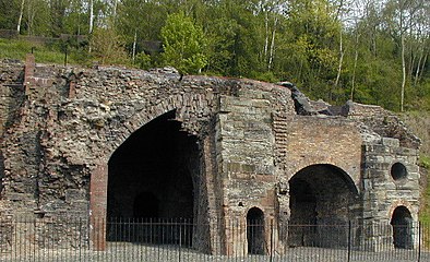 Remains of Abraham Darby's Bedlam Furnaces, Coalbrookdale, built c. 1700