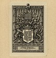 Bookplate with the arms of the 9th Duke of Beaufort