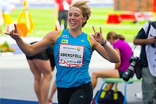 Christina Obergföll gewann mit ihrer Silbermedaille die einzige Leichtathletikmedaille für Deutschland bei diesen Spielen