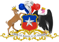 Wappen Chiles mit der Schiffskrone gekrönte Schildhalter