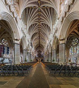 The nave of Exeter Cathedral