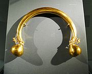 A 24 karat Celtic "torc", discovered in the grave of the "Lady of Vix", Burgundy, France, 480 BC