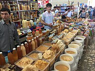 Honey merchant in the central market.