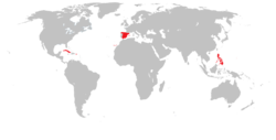 The Kingdom of Spain after the loss of its American territories.