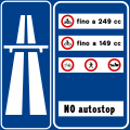 Expressway ahead with a summary of transit restrictions