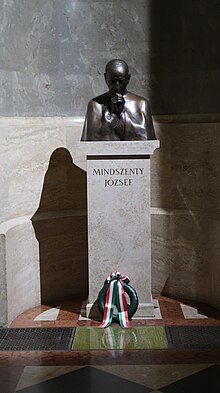 József Mindszenty's bust in St Stephen's Basilica in Budapest