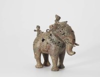 Incense Burner in the Form of an Elephant. Made of Copper alloy, cast, pierced and engraved