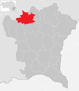 Lage der Gemeinde Kirchberg an der Raab im Bezirk Südoststeiermark (anklickbare Karte)