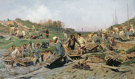 Repairing the Railroad by Konstantin Savitsky (1874), Tretyakov Gallery collection