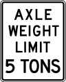 R12-2 Axle weight limit