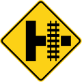 W10-3R Side road with parallel tracks (right)