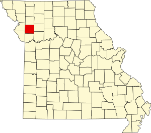 Map of Missouri highlighting Clinton County