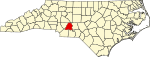 State map highlighting Stanly County